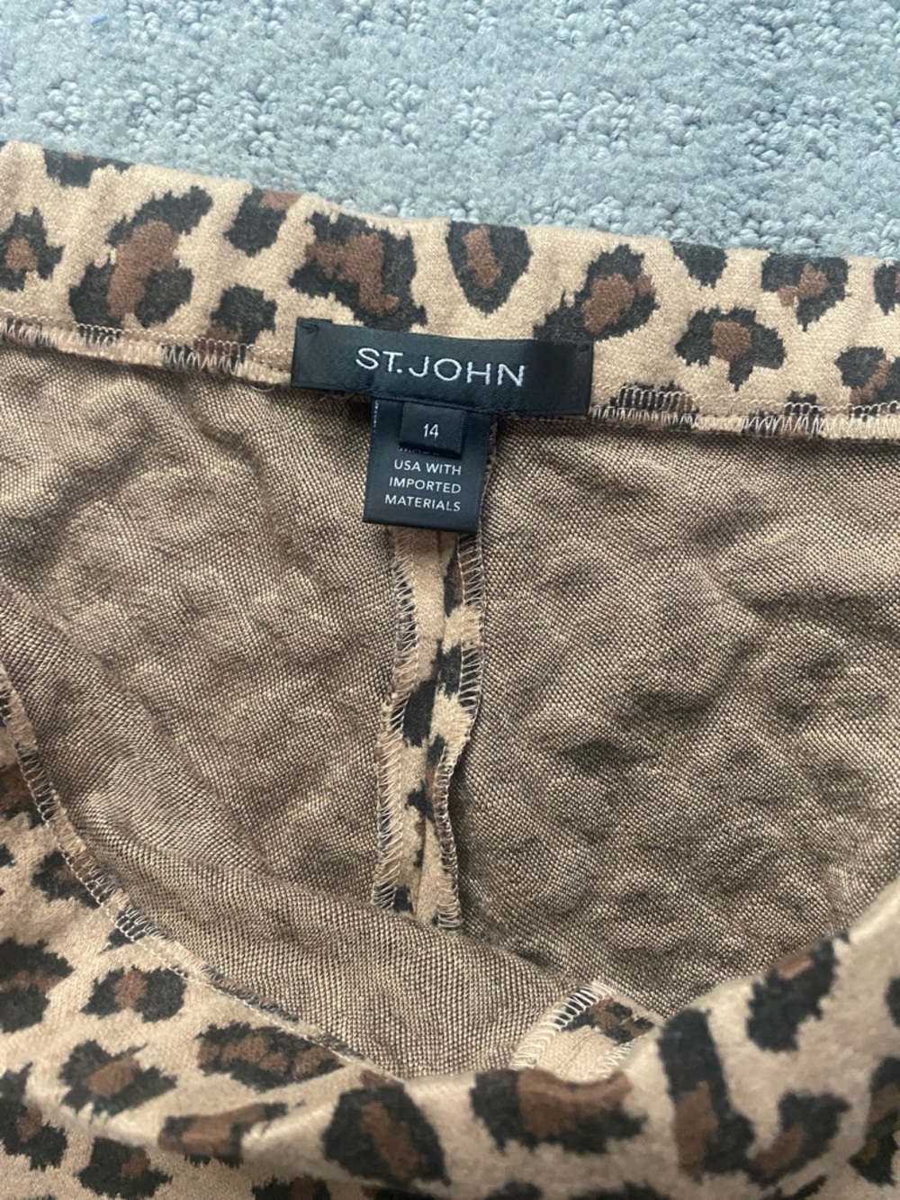 St. John Leopard Print Pants - Brown & Black Size 14 - Picture 2 of 4